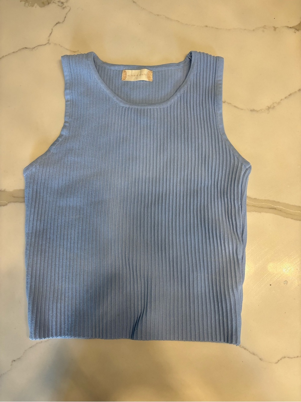 Altar'd State Light Blue Ribbed Tank